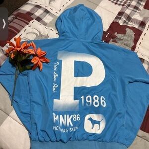 PINK Victoria's Secret Blue and White Dog Sweater Y2K! RARE! HTF!